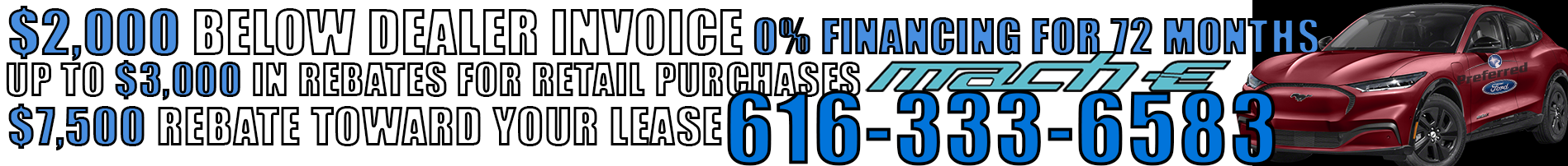 0% Financing for 72 Months on Mach-E
