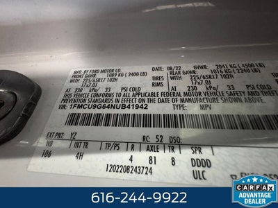 2022 Ford Escape SE 1.5 Liter EcoBoost AWD