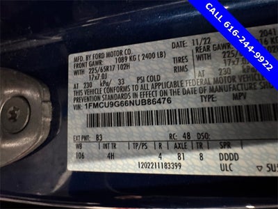 2022 Ford Escape SE 1.5 Liter EcoBoost AWD