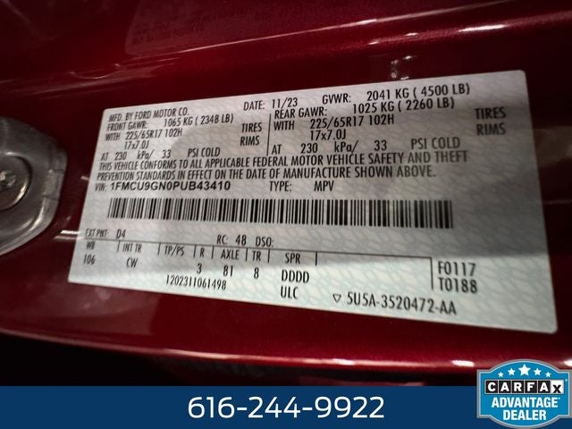 2023 Ford Escape Active 1.5 Liter EcoBoost AWD