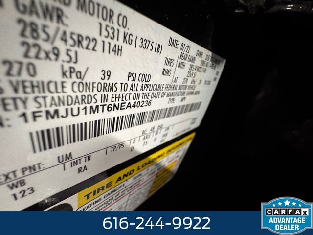 2022 Ford Expedition Platinum 3.5 Liter V6 EcoBoost Turbocharged 4WD