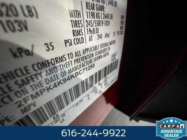 2019 Ford Edge Titanium 2.0 Liter EcoBoost Turbocharged AWD