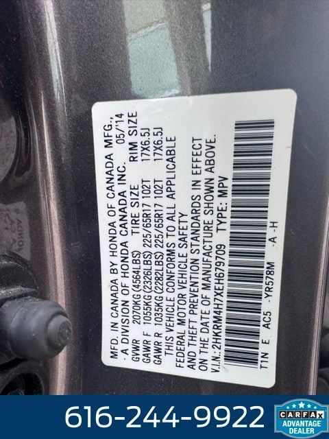 2014 Honda CR-V EX-L 2.4 Liter AWD