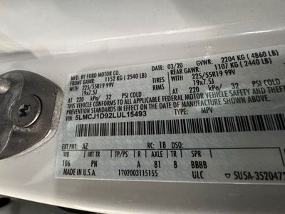 2020 Lincoln Corsair Standard 2.0 Liter AWD