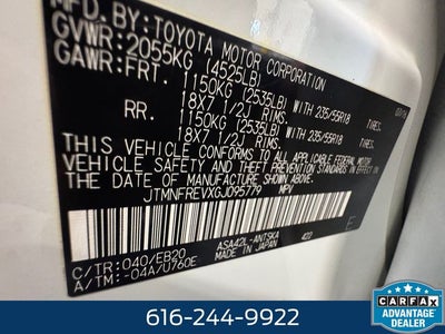2016 Toyota RAV4 SE 2.5 Liter FWD