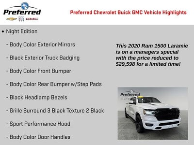 2020 RAM 1500 Laramie Crew Cab 4x2 5'7" Box