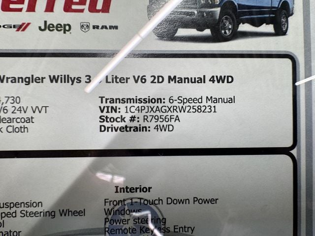 2024 Jeep Wrangler Sport 3.6 Liter V6 2D Manual 4WD