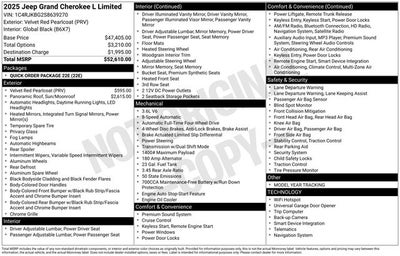 2025 Jeep Grand Cherokee L Limited 4x4