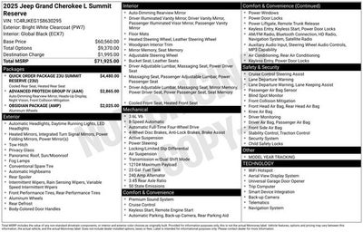 2025 Jeep Grand Cherokee L Summit Reserve 4x4