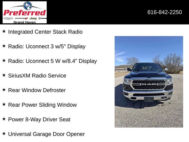 2022 RAM 1500 Big Horn/Lone Star 5.7 Liter V8 Hemi Crew Cab 4WD