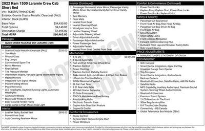 2022 RAM 1500 Laramie Crew Cab 4x4 5'7' Box