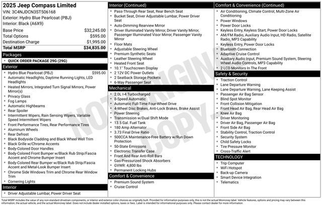 2025 Jeep Compass Limited 2.0 Liter 4WD