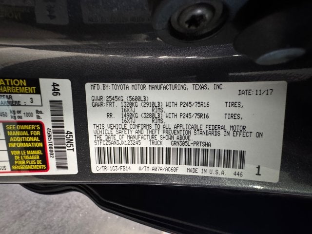 2018 Toyota Tacoma SR V6