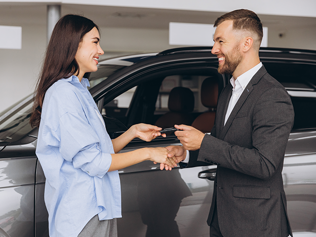 Man and Woman Shaking Hands